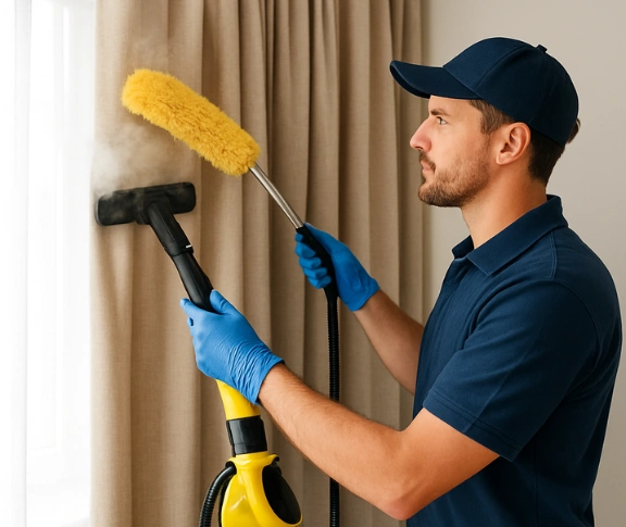 Trusted residential curtain cleaning technician Matty Curtain Cleaning berkeley-nsw QLD